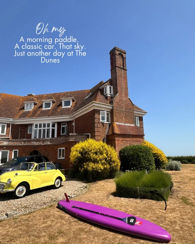 Some photos just capture it.

The paddleboard drying in the sun after an early morning on the water. A guest’s classic Morris Minor with the roof down, ready for wherever the afternoon takes them. And that sky.

This is The Dunes, Sandwich Bay, and  right now it looks exactly like this.

It is a little slice of heaven, here in Kent, and it’s available for holiday rentals this Summer.

Rest. Recharge. Rejuvenate 
The Forelands Way

#morrisminor #kentsummer #weekendescape #ukstays #fabulousfinds