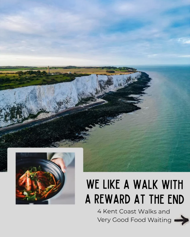 Which matters most: The walk or the reward at the end? We won’t judge…

Personally, we love a coastal walk. We love it even more when there’s something delicious waiting at the end!

These are four of our favourite Kent coast walks, taking in Kingsdown, St Margaret’s Bay, Sandwich and Deal, with clifftop views, quiet beaches and some very good places to stop for lunch, coffee or something a little stronger.

Think grassy paths above the sea, the White Cliffs stretching ahead of you and the promise of a table at The Coastguard, The Zetland Arms, 81 Beach Street, Deal Pier Kitchen or one of the coasts brilliant independent cafes at the finish.

Swipe through to choose your route, then save this for your next autumn weekend on the Kent coast.

Planning a coastal stay? Many of our cottages place these walks (and their rewards) right on your doorstep. Find your autumn escape through the link in our bio.

#kentcoast #coastalwalksuk #visitdeal #whitecliffsofdover #ukstaycation 
Walking routes of Kent.
Rest. Recharge. Rejuvenation.

Featuring: @81beachstreet_deal @thecoastguardonthebay @afternoon_pause @thecoastguardonthebay @dealpierkitchen