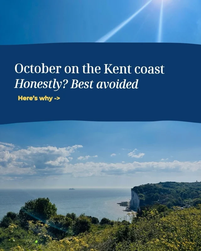 We feel it’s only fair to warn you about October on the Kent coast…😉

#autumngetaway #kentcoastline #ukstays #bestolacestogo #weekendsaway 

Miles of quiet beach. What a terrible shame.

Blue skies, clifftop paths and sea views. Exhausting.

Frankly, nobody should have to wake up to this.

Peaceful mornings and very good coffee. Awful.

@middlest.coffee 

Long lunches in lovely independent restaurants. Best avoided.

@lazyelephant.sandwich 

Independent shops filled with beautiful things you absolutely don’t need.

@willandyates 

Then you’re expected to spend the evening here. By the sea. Awful. 

🏠 Galatea

Honestly, it’s best avoided. 

But if quiet beaches, White Cliffs walks, independent shops, wonderful food and cosy cottages sound like your kind of autumn escape, you may want to ignore our advice.

Our holiday cottages in Deal, Walmer, Sandwich and St Margarets make a rather lovely base for an October weekend on the Kent coast.

Save this for your next UK coastal getaway
or send it to someone who should definitely avoid October here with you.

🔗 In our bio