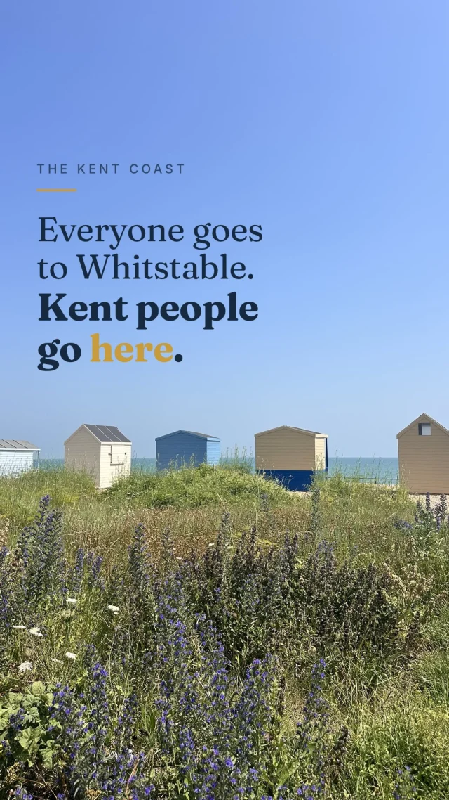 Everyone goes to Whitstable.
And fair enough , the oysters, the harbour, the sunsets people queue up to photograph. It’s a lovely day out.

But keep driving South East.

Deal has a pier that people here walk every morning. Kingsdown has beach huts with wildflowers behind them instead of a car park. St Margaret’s Bay sits at the foot of the white cliffs with one road in and no real reason to pass through. Sandwich Bay is quiet enough that you can hear the sea from the links.

We’re not telling you to stop going to Whitstable. We’re telling you there’s a stretch of coast forty minutes further on that nobody mentions, and October is the best month of the year to be on it.

Though honestly, we’re in two minds about telling you at all.

Tell us the bit of coast you’d rather people didn’t find out about; we’ll keep it between us.

Save this for a weekend you haven’t planned yet. And follow along if you want the version of Kent that doesn’t make the lists.

Deal · Walmer · Kingsdown · St Margaret’s Bay · Sandwich Bay