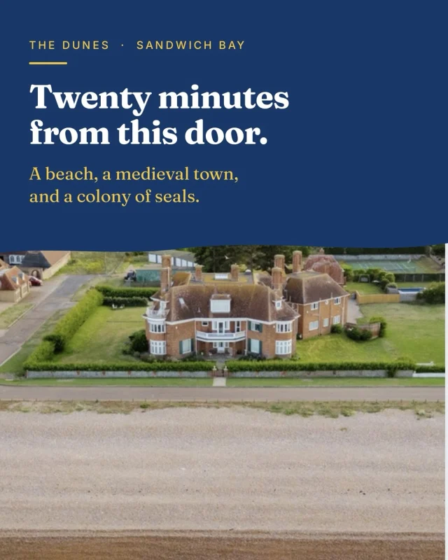 Sandwich Bay is the bit of the Kent coast people drive past on the way to somewhere else. We would quite like them to keep doing it…that is exactly why it still feels the way it does.

Stay, and you will get it. The quiet, which is the whole point of coming. And everything in these slides, all of it inside a twenty-minute radius of one front door.

What a list can’t show is how still it gets by October. The beach belongs to whoever turns up, and most days nobody does.

Save it for when you want a week where nothing is far and nothing is busy.

Autumn and winter dates are open. Message us and we’ll tell you what’s left or take a peak at the link in our bio. 

#sandwichbay #kentcoast #dogfriendlycottage #autumnbreak #visitkent